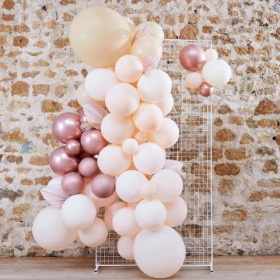 Afbeelding van Ginger Ray A Touch Of Pampas Pampas, Wit, Perzik en Rose Gouden Ballonboog Decoratie Kit