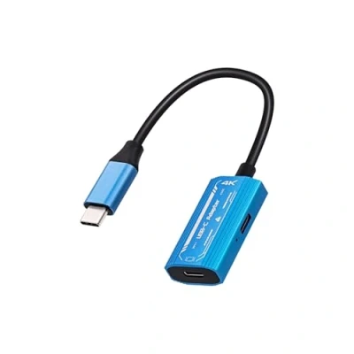 Afbeelding van Mcbazel USB C Adapter for AR Glasses, Support 4K@60Hz and 1080p@60Hz Resolutions 100W Fast Charging Male to Female Tablet/AR/NS Switch/Steam Deck/ROG Ally Blue