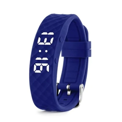 Afbeelding van TabTime Trilalarm herinnering horloge met maximaal 10 persoonlijke alarmen of pilherinneringen per dag, Blauw, S, Klassiek, Modern