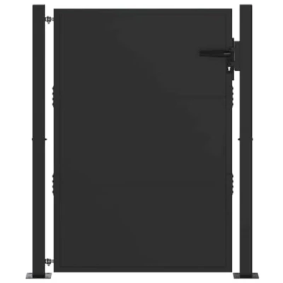 Afbeelding van vidaXL Tuinpoort, Tuindeur 105x200 cm Cortenstaal Zwart 100 x 150