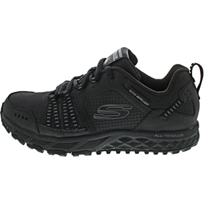 Afbeelding van Skechers Escape Plan Sneakers voor heren, Black Leather Mesh Trim Bbk, 39 EU