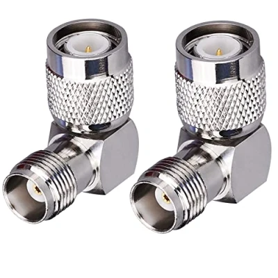 Afbeelding van TUOLNK 2 Pack TNC mannelijke naar Vrouwelijke Haakse connector 90 graden coaxiale adapter L Type RF antenne
