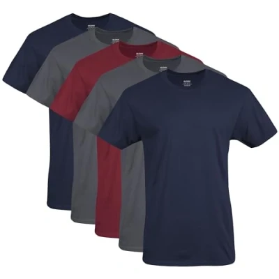 Afbeelding van Gildan Heren Crew T shirts, multipack, stijl G1100, Marineblauw/Houtskool/Kardinaal Rood (5 pack), L