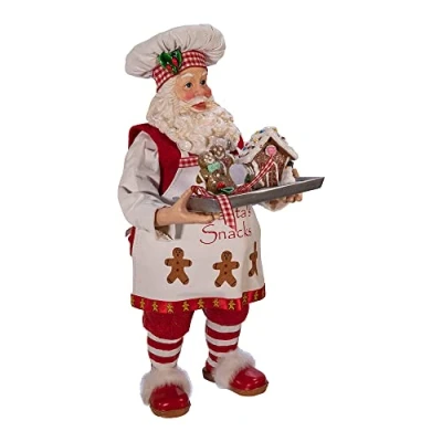 Afbeelding van Kurt Adler 11 inch peperkoek chef kok Santa beeldje, veelkleurig