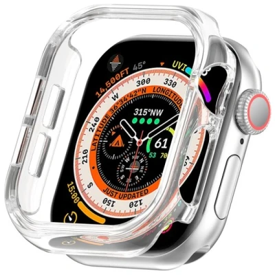Afbeelding van By Qubix Hard case 42mm (open front) Transparant Geschikt voor Apple Watch (series 10) hoesje screenprotector Bescherming iWatch