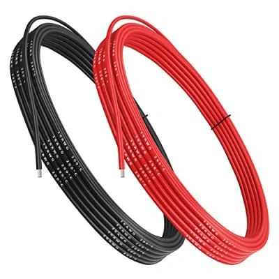 Afbeelding van Makerfire 16 AWG siliconen gauge draad, zacht en flexibel, lage impedantie (2,5 m zwart, 2,5 rood)
