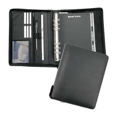 Afbeelding van bind Systeemplanner A5 incl. kalender 1 week = 2 pagina&#039;s, afsprakenplanner, managerplanner, systeemplanner, nappaleer, zwart T 3