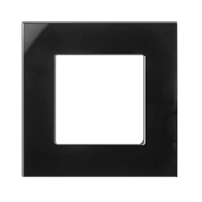 Afbeelding van Maclean Glazen frame voor contactdoos Modulaire wandcontactdoos Inbouw (glasraam wandcontactdoos, zwart)