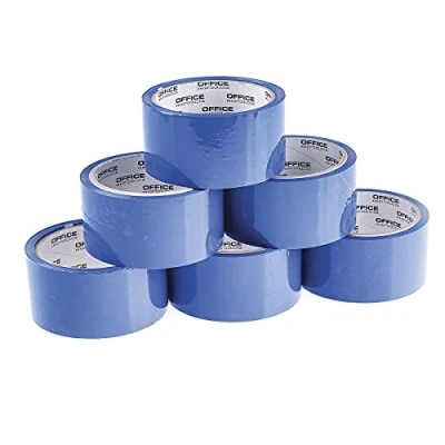 Afbeelding van OFFICER PRODUCTS 15025031 01 verpakkingstape Kleur: blauw / 6 rollen/breedte 48 mm x lengte 46 m/Gekleurd PP met acryllijm/Verpakkingstape plakband