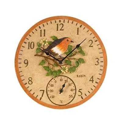 Afbeelding van Smart Garden 5064002 Buiten In Robin Wandklok &amp; Thermometer 30,5 cm