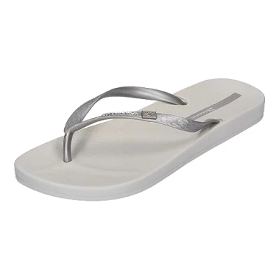 Afbeelding van Ipanema Anat Brasilidade Fem Teenslippers voor dames, Wit zilver., 43 EU Smal