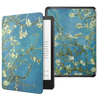 Afbeelding van MoKo Case for All new 7&quot; Kindle Paperwhite 12th Gen 2024&amp;Kindle Colorsoft Signature Edition 2024, Lightweight PU Protective Shell Cover with Auto Wake/Sleep Apricot Blossom
