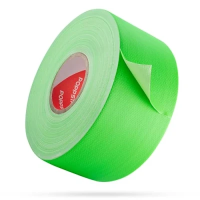 Afbeelding van POPPSTAR Neon UV plakband 25 m x 50 mm, fluorescerend weefseltape, neongroen, 1 rol