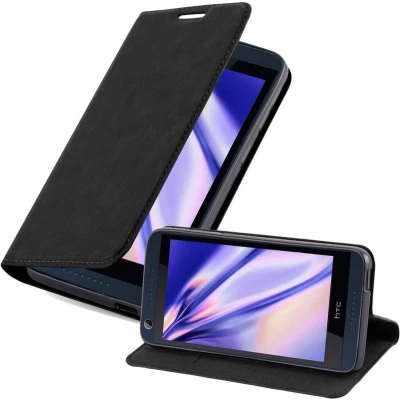Afbeelding van Cadorabo Hoesje geschikt voor HTC Desire 626G in ZWARTE NACHT Beschermhoes met magnetische sluiting, standfunctie en kaartvakje Book Case Cover Etui
