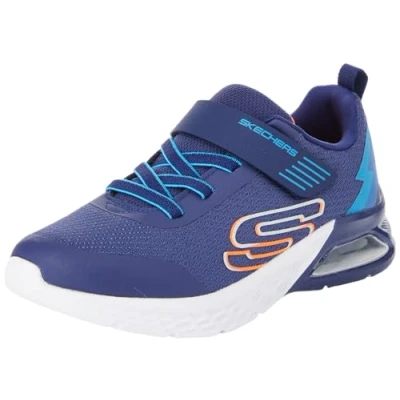 Afbeelding van Skechers Microspec Max II sneakers airzool Blauw Maat: 33 Imitatieleer/Textiel/Rubber Sport Lage met elastische veters