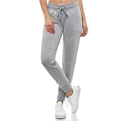 Afbeelding van Smith &amp; Solo Joggingbroek voor dames, sportbroek katoen, sweatpants, slim fit, vrijetijdsbroek, lang, trainingsbroek, fitness, hoge taille, jogger, hardloopbroek, modern, grijs, XL