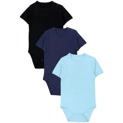 Afbeelding van TupTam Kinderen Uniseks Rompertjes met Korte Mouwen 3 Pack, Kleurenmix 3, 128