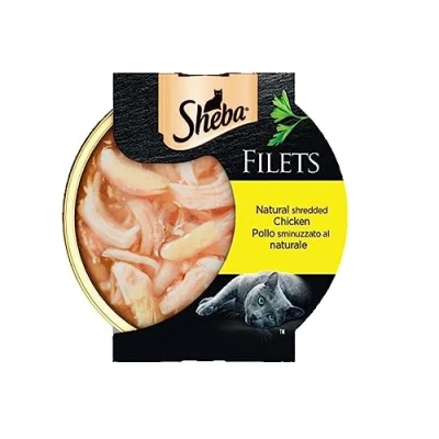 Afbeelding van Sheba Filets natvoer voor katten met kipsmaak, 32 kommen à 60 g, in totaal 1920 g