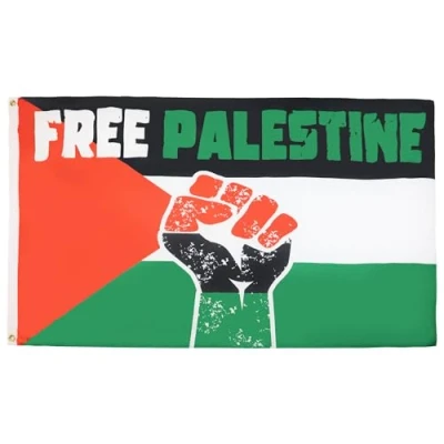 Afbeelding van AZ FLAG Gratis Palestina Verhoogde Vuist Vlag 3x5 Ft 100D Polyester Palestijnse Banner met Twee Metalen Grommets Fade Resistant Levendige Kleuren 3&#039; x 5&#039; Voeten 150x90 Cm