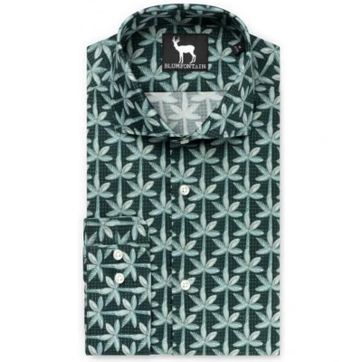 Afbeelding van Gents Blumfontain bloemprint groen Maat M