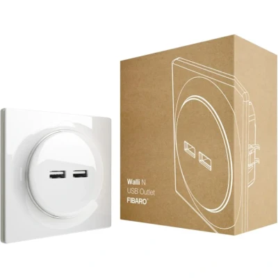 Afbeelding van Fibaro Walli N wandcontactdoos 2x USB Wit