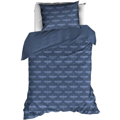Afbeelding van Dekbedovertrek De Witte Lietaer Crane Stellar Blue Flanel 140 x 200 / 220 cm 1 Persoons