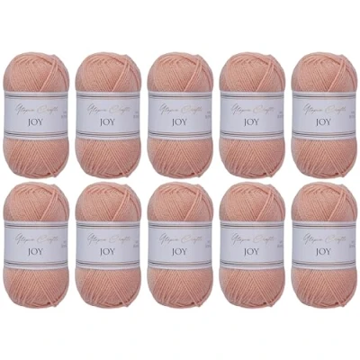 Afbeelding van Utopia Crafts JOY Uni brei en haakgaren, zacht, onderhoudsvriendelijk, 100% polyacryl, bol van 10 x 50 g, 150 m (poederroze)