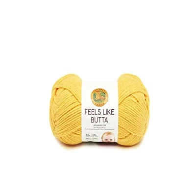 Afbeelding van Lion Brand Yarn 215 157 Voelt als Butta Garen, Geel, Eén streng