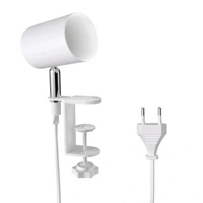 Afbeelding van ledscom.de Klemlamp WAIKA, schakelaar, wit mat, 1x GU10 max. 15W, klemlamp, schroeflamp, tafellamp, leeslamp, bedlamp, bedlamp