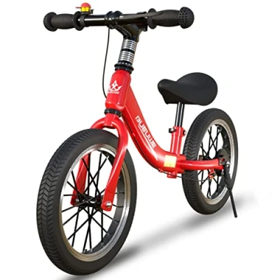 Afbeelding van 16 Inch Loopfiets Voor Kinderen Van 5 8 Jaar, Met Remmen, Verstelbaar Zadel, Lichtgewicht Koolstofstalen Frame Beugel, Stabiel En Duurzaam,Rood