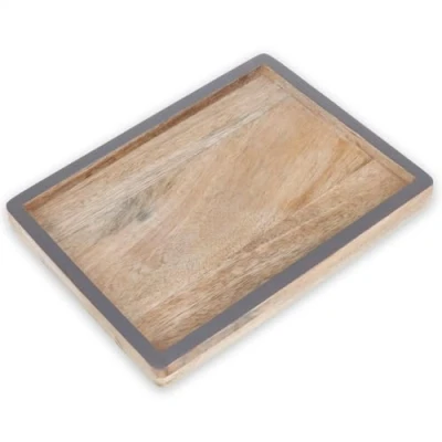 Afbeelding van COM FOUR® dienblad van mangohout decoratief bord als sleutelkom mini serveerschaal houten voor tafeldecoratie klein serveerbord [selectie varieert]