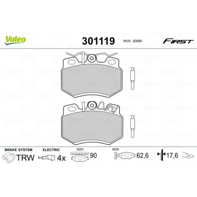 Afbeelding van Valeo Remblokset 301119
