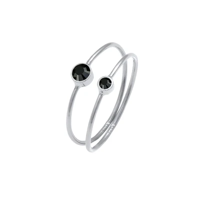 Afbeelding van Elli 2 PACK Basic Ring, Dames, Maat: 42, Silber