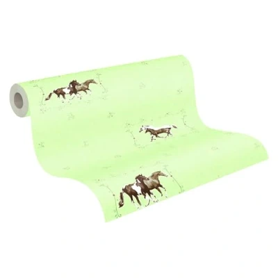 Afbeelding van AS Creation Little Stars 35837 1 Groen / Bruin