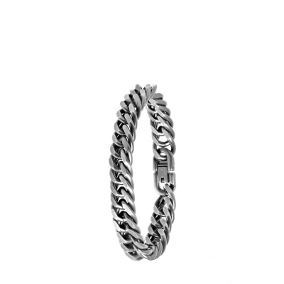 Afbeelding van Lucardi Gourmetschakel Armband silvercoloured, Heren, Maat: 19, Silver coloured