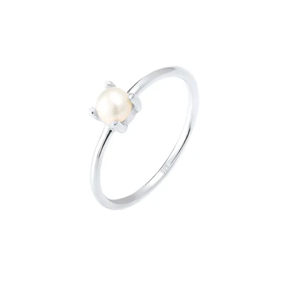 Afbeelding van Elli SÜSSWASSERPERLE Filigran Ring, Dames, Maat: 54, Silber