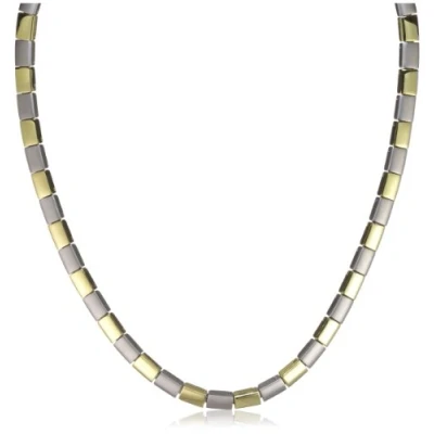 Afbeelding van Boccia 0812 01 Ketting mat glans titanium zilver en goudkleurig 41,5 cm