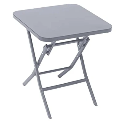 Afbeelding van Hesperide Bijzettafel/tuin tafel Oase metaal grijs 40 x 45 cm voor buiten inklapbaar Camping