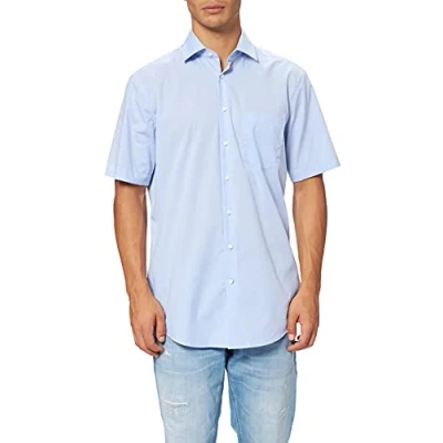 Afbeelding van Seidensticker Heren Regular Shortsleeve Businesshemd, lichtblauw (003001), 48