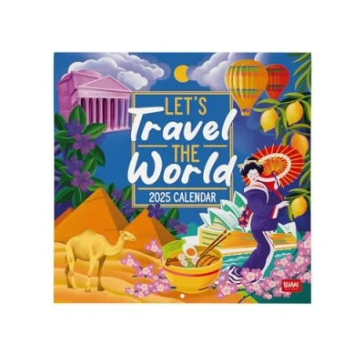 Afbeelding van Legami wandkalender 2025, 30 x 29 cm, 12 maanden en jaarplanner, ruimte voor notities notities, in het Engels, sterrenbeelden internationale feestdagen, reizen