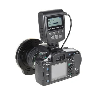 Afbeelding van Makro Ringflatz ringlamp voor Nikon DSLR camera&#039;s van Meike