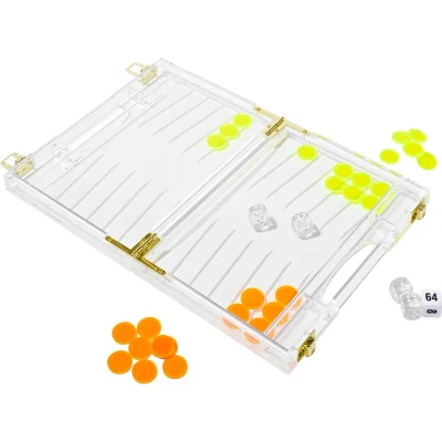 Afbeelding van Sunnylife Games Lucite Travel Backgammon Multi Color / Acrylic Plastic