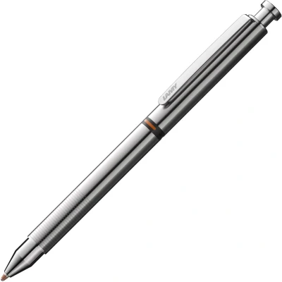 Afbeelding van Lamy st tri pen multifunctionele 745 multisysteempen van roestvrij staal met balpenvulling M 21 zwart + rood en vulpotlood vulling 41 (0,5) HB zilver lijnbreedte M/vulling 0,5 mm