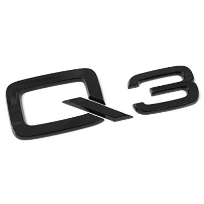 Afbeelding van Audi 83A071803 belettering Q3 logo zwart Tuning Exclusive Black Edition Embleem zelfklevend