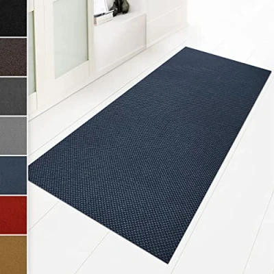 Afbeelding van Floordirekt schoonloopmat, 200 x 250 cm, blauw, ideaal als vuilvangmat op maat, tapijt voor hal en keukentapijt, wasbaar, antislip, per meter (Hong Kong)