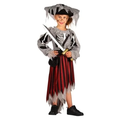 Afbeelding van Piraat Kostuum Ghost Bride Meisjes Halloween Maat 116/128