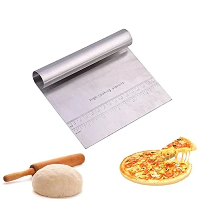 Afbeelding van Cutter voor cake en pizzasnijder, roestvrij staal, pasta pizza, bakken, gebak, keukenspatel, pasta, schraper, pizzasnijder