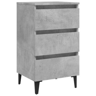 Afbeelding van Nachtkastje met metalen poten 40x35x69 cm betongrijs