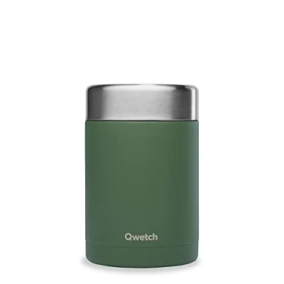 Afbeelding van QWETCH lunchbox voor onderweg Graniet Kaki 600 ml Voedselbox van roestvrij staal 5 uur warm en 7 koud BPA vrij, waterdicht herbruikbaar kantoor, picknick, wandelen