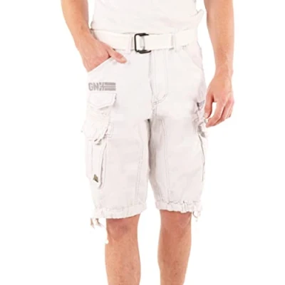 Afbeelding van Geographical Norway PANORAMIQUE MEN Mannen Casual Katoenen Bermuda Shorts Sport Cargo Ademende Chino Korte Normaal Comfortabel CAMO WIT XXL